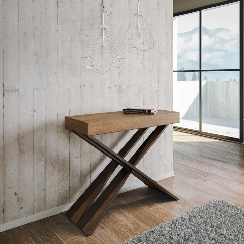 Consolle allungabile legno noce tavolo 90x40-300cm Diago Premium Noix
