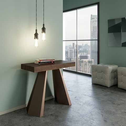 Consolle tavolo legno noce allungabile 90x40-300cm Diamante Premium Noix