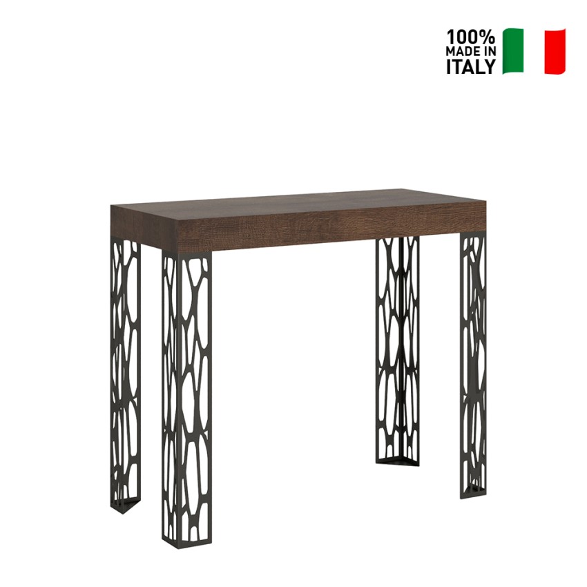 Plano Small Noix consolle ingresso tavolo allungabile noce 90x40-196cm