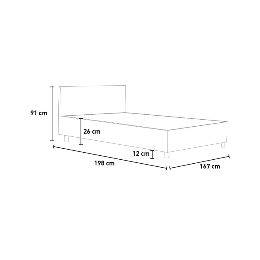 Demas letto matrimoniale contenitore 160x190cm testiera design bianco