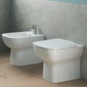 Copriwater bianco tavoletta sedile vaso WC bagno sanitari River