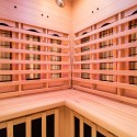 Sauna finlandese angolare da casa in legno 2/3 posti infrarossi Apollon 2C Prezzo