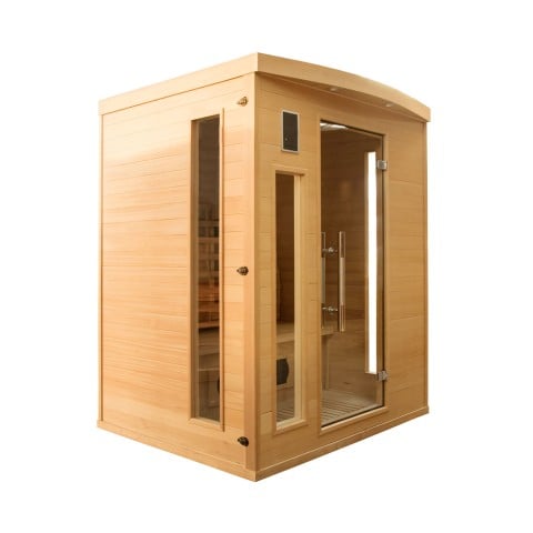 Sauna finlandese infrarossi da casa in legno 3 posti quarzo Apollon 3 Promozione