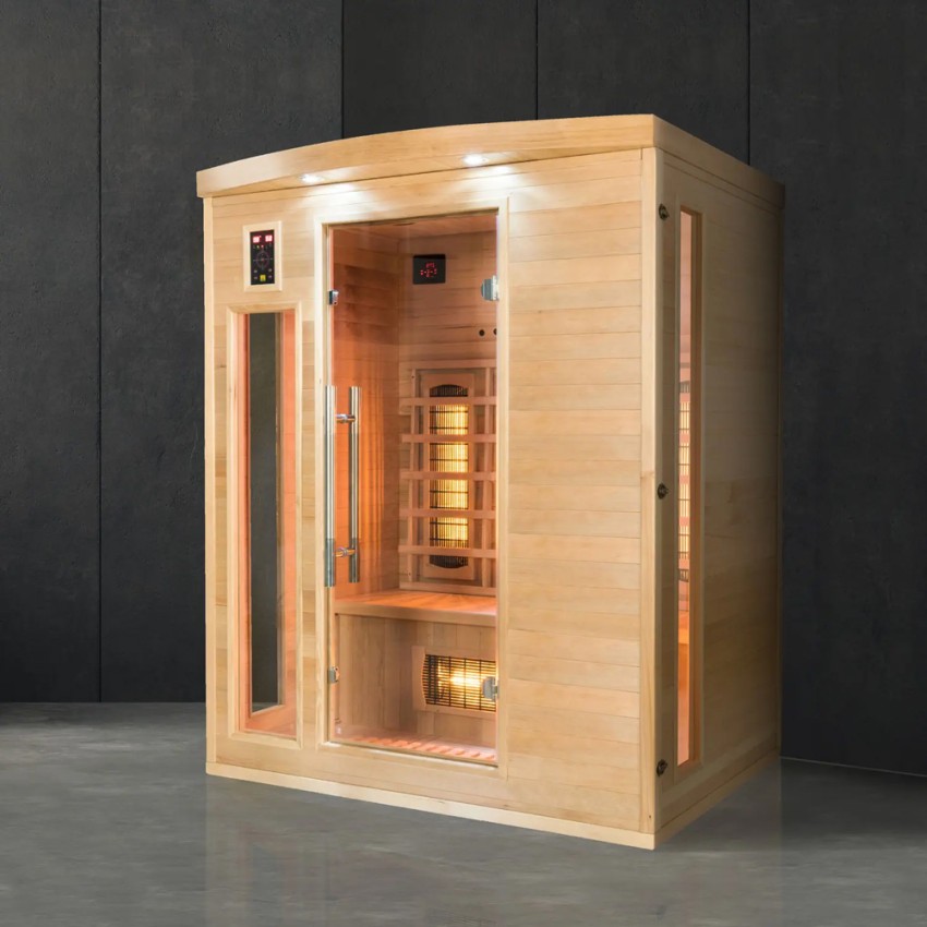 Sauna Finlandese Infrarossi Da Casa In Legno 3 Posti Quarzo Apollon 3
