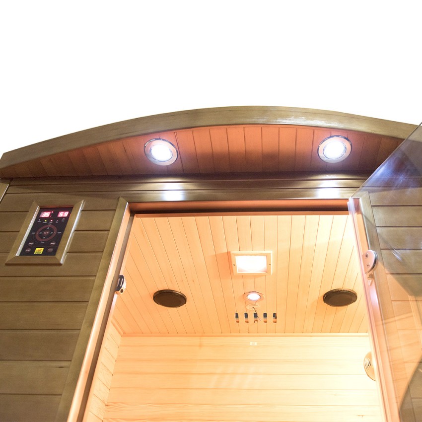 Spectra 5 sauna infrarossi finlandese in legno 4 posti da casa Dual Healthy