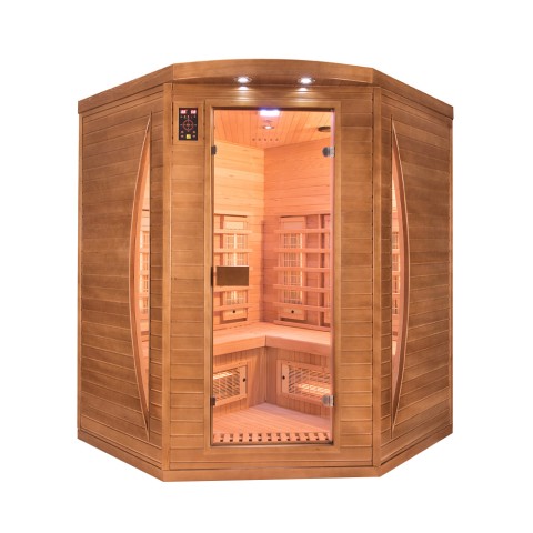 Sauna infrarossi finlandese angolare 3 posti da casa Dual Healthy Spectra 4 Promozione
