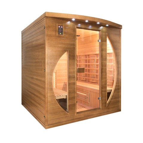 Sauna infrarossi finlandese in legno 4 posti da casa Dual Healthy Spectra 5 Promozione