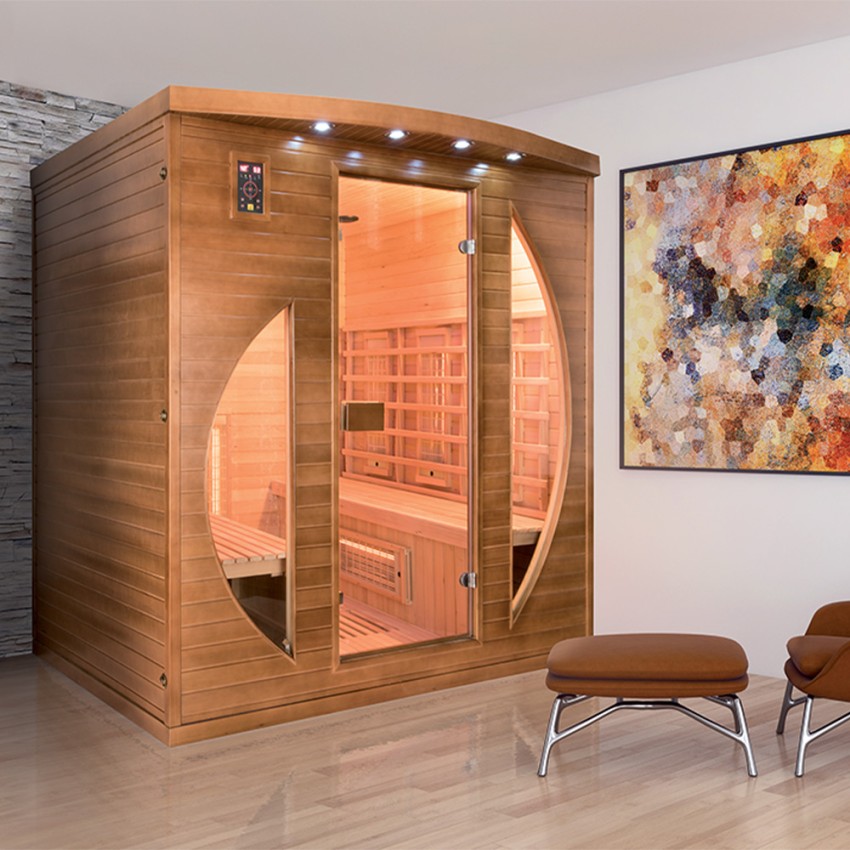 Sauna Infrarossi Finlandese In Legno 4 Posti Da Casa Dual Healthy Spectra 5
        