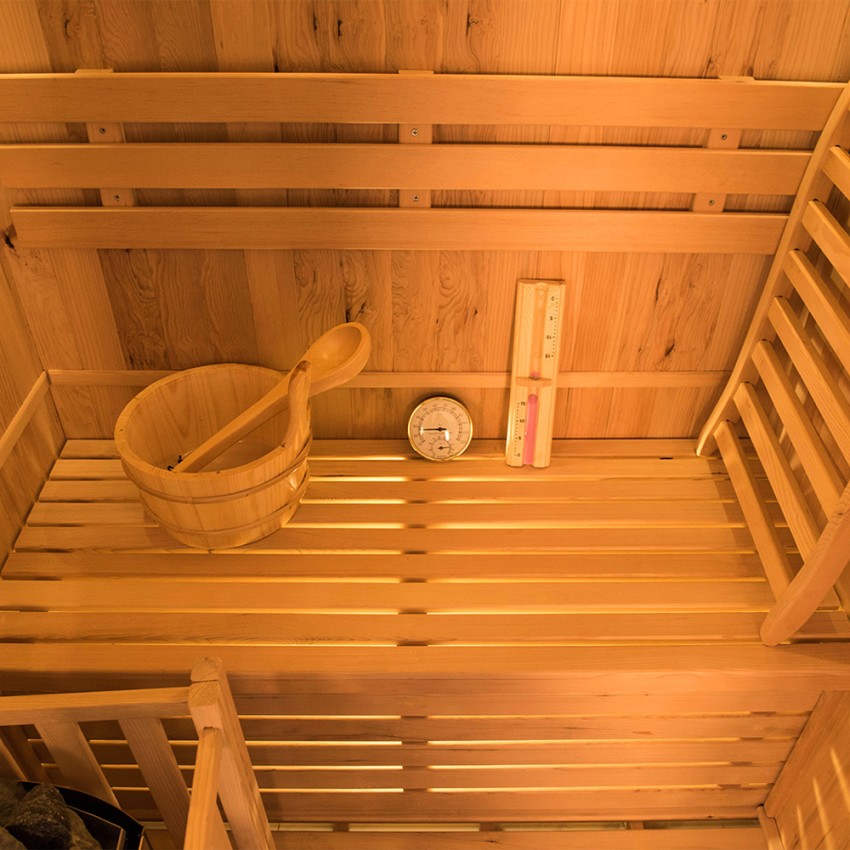 Sauna Finlandese Tradizionale In Legno Da Casa 2 Posti Stufa 3,5 KW Zen 2