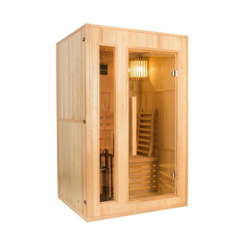 Sauna finlandese 2 posti in legno da casa stufa elettrica 4,5 kW Zen 2