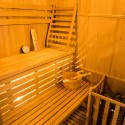 Sauna finlandese angolare in legno 3 posti da casa stufa elettrica Zen 3C Saldi