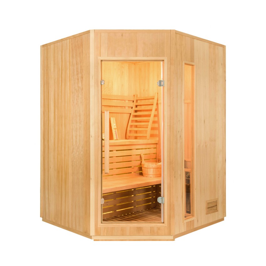 Zen 3C Sauna finlandese domestica 3 posti angolare stufa elettrica 4,5 kW