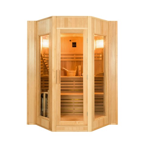 Sauna finlandese tradizionale domestica 4 posti in legno stufa elettrica Zen 4