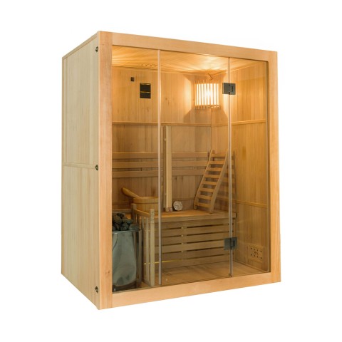 Sauna finlandese domestica in legno 3 posti stufa 4,5 kW Sense 3 Promozione