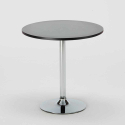 Tavolino Rotondo Nero 70x70 cm con 2 Sedie Colorate Gruvyer Cosmopolitan 