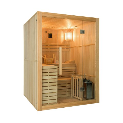 Sauna finlandese in legno 4 posti da casa stufa 4,5 kW Sense 4