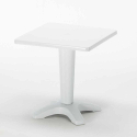 Tavolino Quadrato Bianco 70x70 cm con 2 Sedie Colorate Paris Patio 