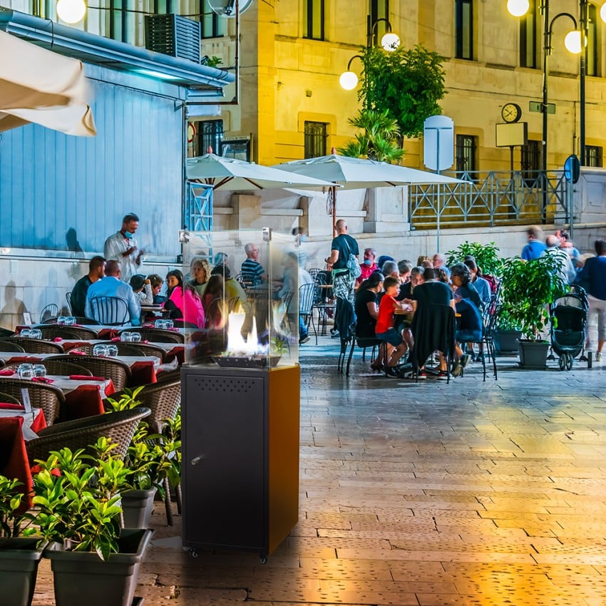 Braciere da giardino a gas camino esterno terrazzo bar ristorante Etna Promozione