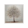 Quadro dipinto a mano tela canvas albero argentato cornice 100x100cm W641