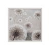 Quadro dipinto a mano con cornice tela fiori soffioni 100x100cm W729