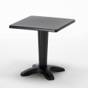 Tavolino Quadrato Nero 70x70 cm con 2 Sedie Colorate Gruvyer Aia 