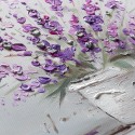 Quadro dipinto a mano vaso fiori viola tela con cornice 30x30cm W602 Catalogo