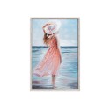 Quadro dipinto a mano donna spiaggia rilievo su tela 60x90cm W714