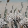 Quadro dipinto a mano campo di fiori 65x150cm su tela con cornice W717 Catalogo