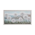 Quadro dipinto a mano tela campo fiori soffioni cornice 60x120cm W726 Saldi