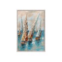 Quadro dipinto a mano barche a vela su tela 60x90cm con cornice Z432