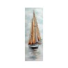Quadro dipinto a mano barca a vela su tela 30x90cm con cornice Z421 Vendita