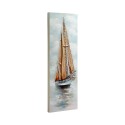 Quadro dipinto a mano barca a vela su tela 30x90cm con cornice Z421 Catalogo
