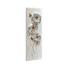 Quadro dipinto a mano su tela 30x90cm fiori metallici con cornice Z423