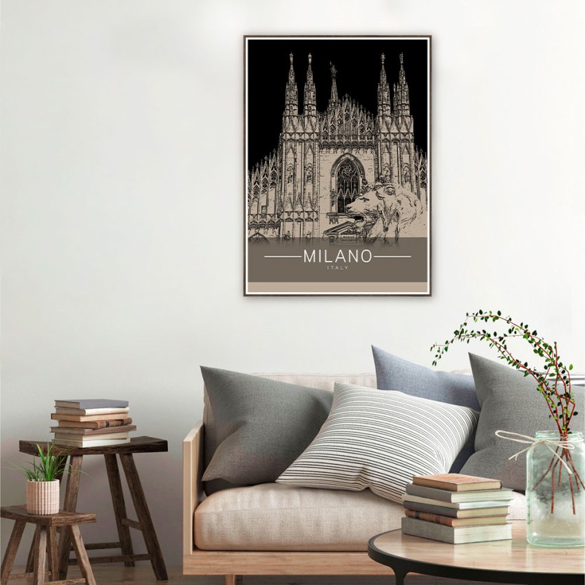 Unika 0011 stampa fotografia quadro poster città Milano cornice 50x70cm
