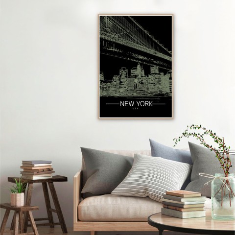 Stampa fotografia poster New York città cornice 50x70cm Unika 0013