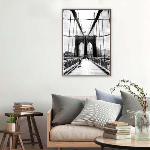 Stampa poster fotografia ponte bianco nero cornice 50x70cm Unika 0030