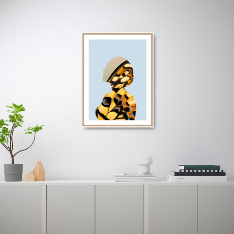Poster stampa fotografia donna ali farfalla cornice 30x40cm Unika 0043