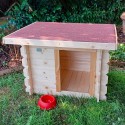 Cuccia cani taglia piccola legno giardino esterno 77x60 h64cm Laila Promozione