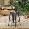 sgabello bar industrial con schienale in metallo h61cm steel top Misure