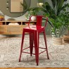 sgabello bar industrial con schienale in metallo h61cm steel top Modello