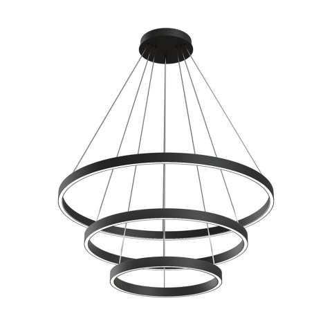 Lampadario LED a sospensione nero 3 cerchi regolabile Rim Maytoni Promozione