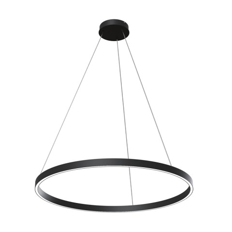 Lampadario luce LED a sospensione cerchio nero Ø 80cm Rim Maytoni Promozione