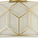 Lampada a soffitto rotonda design dorato paralume tessuto Messina Maytoni Saldi