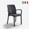 Sedia rattan impilabile braccioli giardino bar esterno Indiana BICA Stock