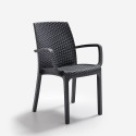 Sedia rattan impilabile braccioli giardino bar esterno Indiana BICA 