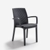 Sedia rattan impilabile braccioli giardino bar esterno Indiana BICA 