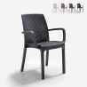 Sedia rattan impilabile braccioli giardino bar esterno Indiana BICA Offerta