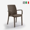 Stock 18 sedie rattan impilabili braccioli giardino esterno Indiana BICA Sconti