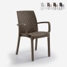 Stock 18 sedie rattan impilabili braccioli giardino esterno Indiana BICA Promozione