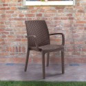 Stock 18 sedie rattan impilabili braccioli giardino esterno Indiana BICA Misure